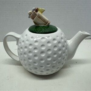 OCl Omnibus Golf Ball Ceramic Teapot with Golfer Lid